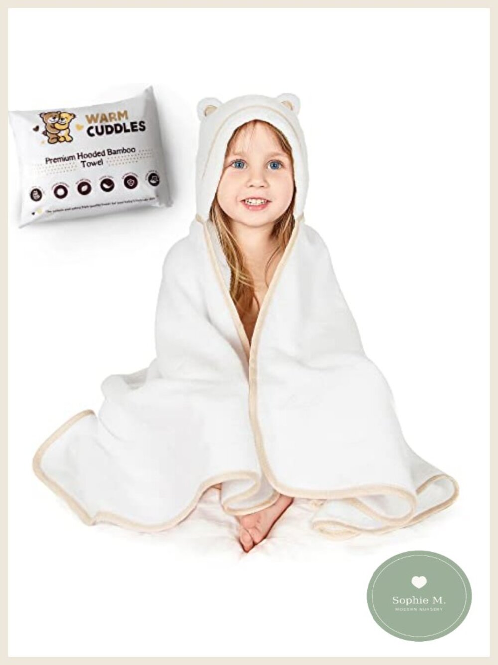 Premium Toddler Hooded Bath Towel Rayon from Bamboo Soft Absorbent